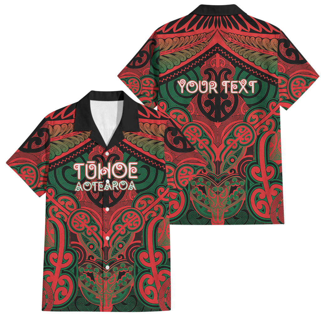 Aotearoa Iwi Tuhoe Personalised Family Matching Off Shoulder Short Dress and Hawaiian Shirt Maori Kowhaiwhai Pattern