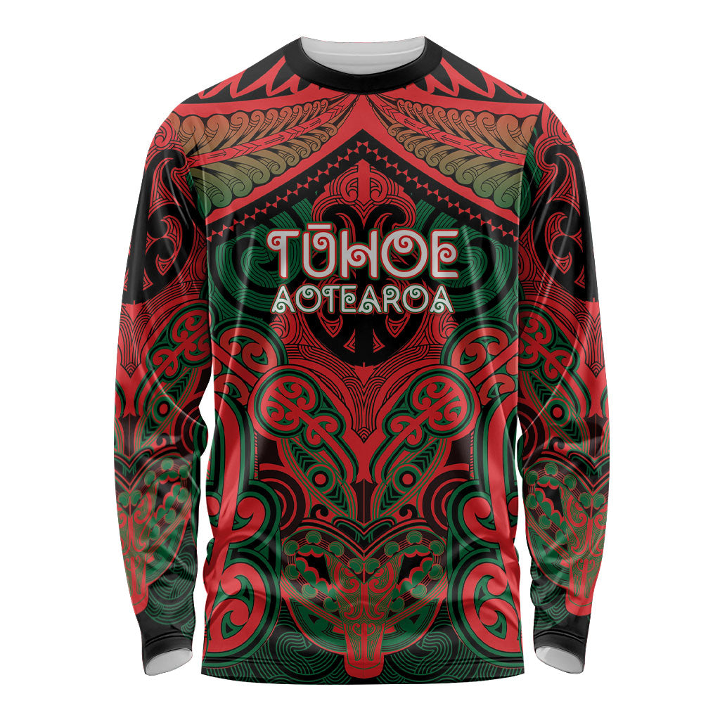 Aotearoa Iwi Tuhoe Personalised Long Sleeve Shirt Maori Kowhaiwhai Pattern