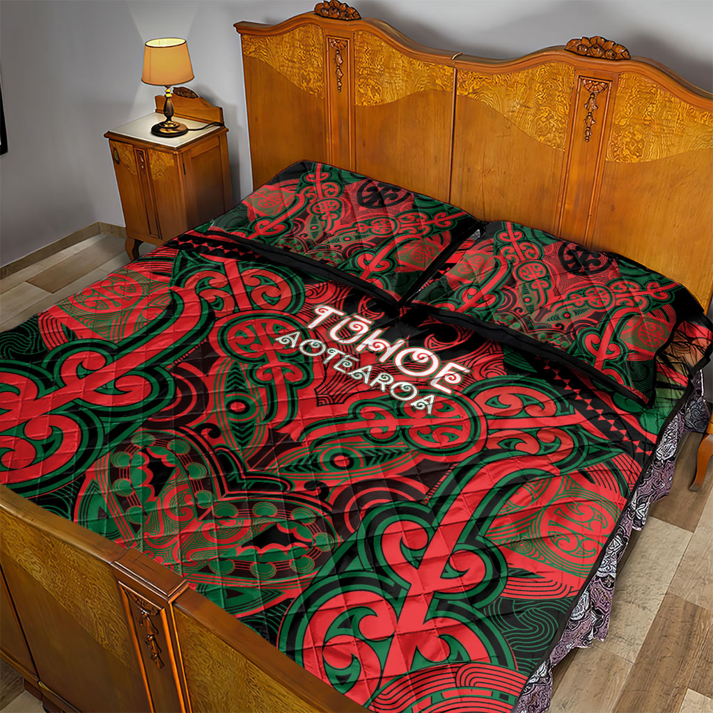 Aotearoa Iwi Tuhoe Quilt Bed Set Maori Kowhaiwhai Pattern