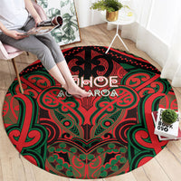 Aotearoa Iwi Tuhoe Round Carpet Maori Kowhaiwhai Pattern