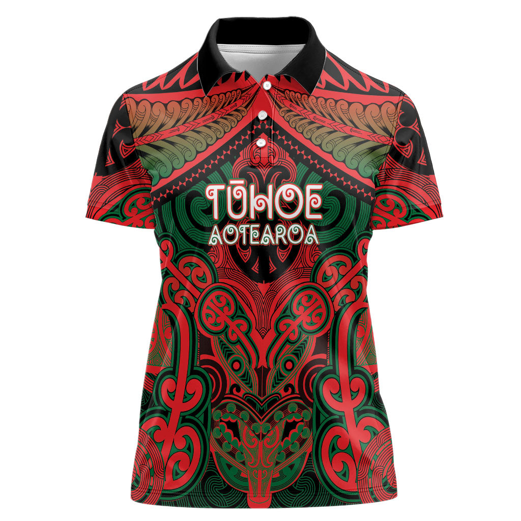 Aotearoa Iwi Tuhoe Personalised Women Polo Shirt Maori Kowhaiwhai Pattern