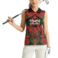 Aotearoa Iwi Tuhoe Personalised Women Sleeveless Polo Shirt Maori Kowhaiwhai Pattern