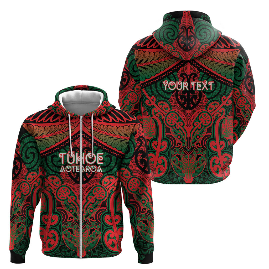Aotearoa Iwi Tuhoe Personalised Zip Hoodie Maori Kowhaiwhai Pattern