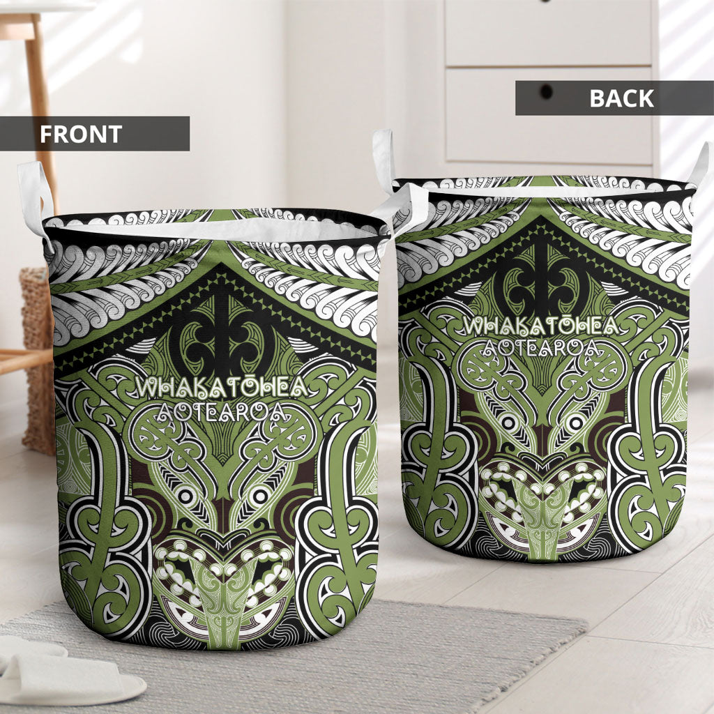 Aotearoa Iwi Whakatohea Laundry Basket Maori Kowhaiwhai Pattern