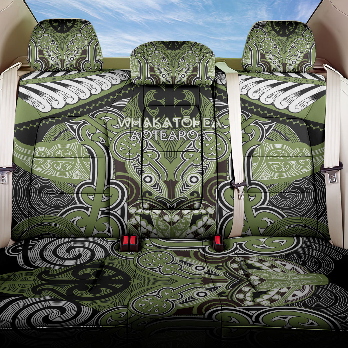 Aotearoa Iwi Whakatohea Back Car Seat Cover Maori Kowhaiwhai Pattern