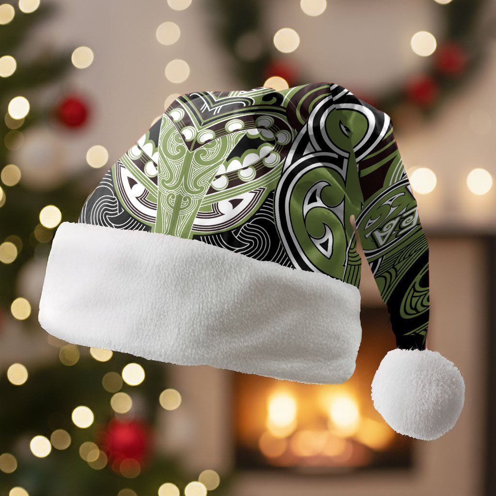 Aotearoa Iwi Whakatohea Personalised Christmas Santa Hat Maori Kowhaiwhai Pattern