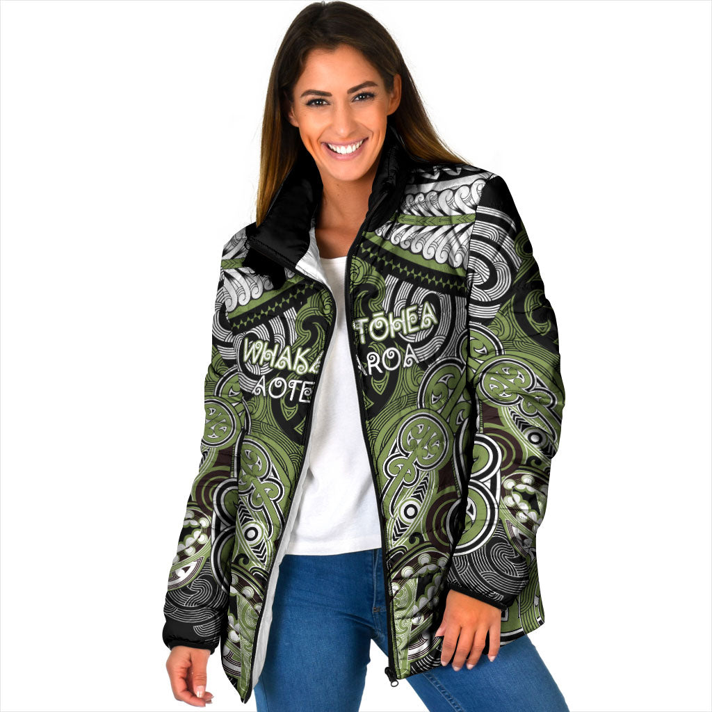 Aotearoa Iwi Whakatohea Personalised Padded Jacket Maori Kowhaiwhai Pattern