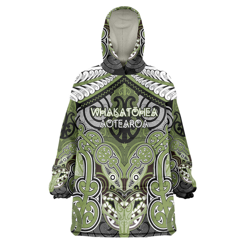 Aotearoa Iwi Whakatohea Personalised Wearable Blanket Hoodie Maori Kowhaiwhai Pattern