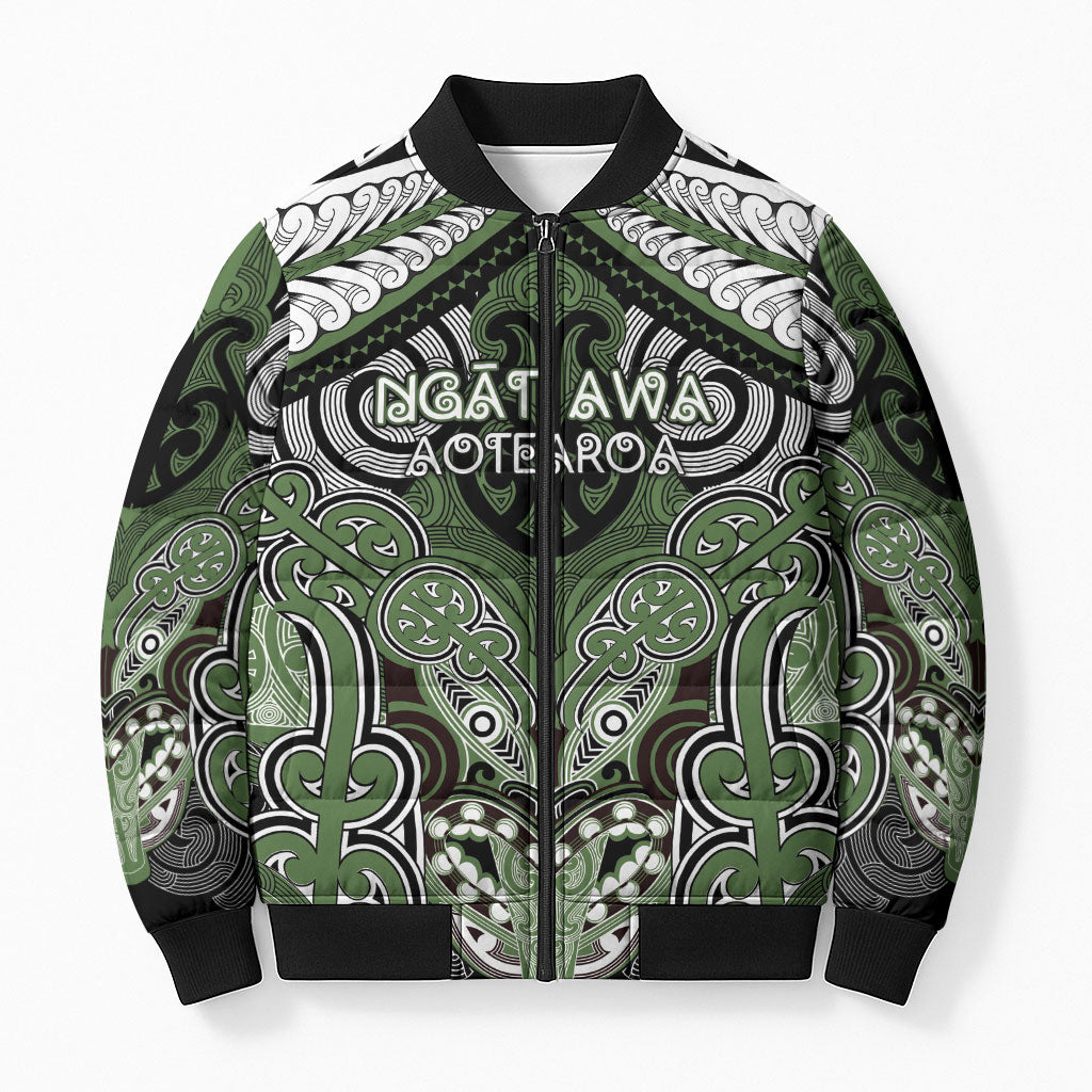 Aotearoa Iwi Ngati Awa Personalised Bomber Puffer Jacket Maori Kowhaiwhai Pattern