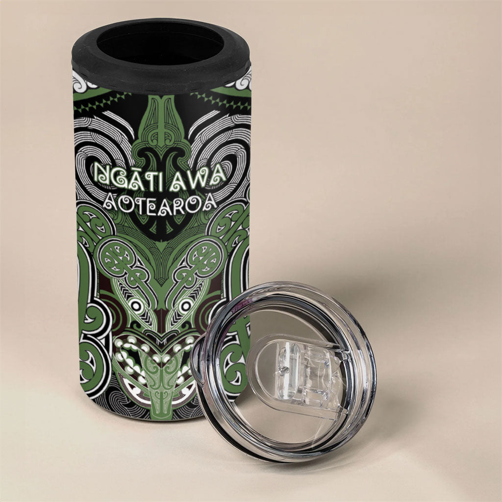 Aotearoa Iwi Ngati Awa Personalised 4 in 1 Can Cooler Tumbler Maori Kowhaiwhai Pattern