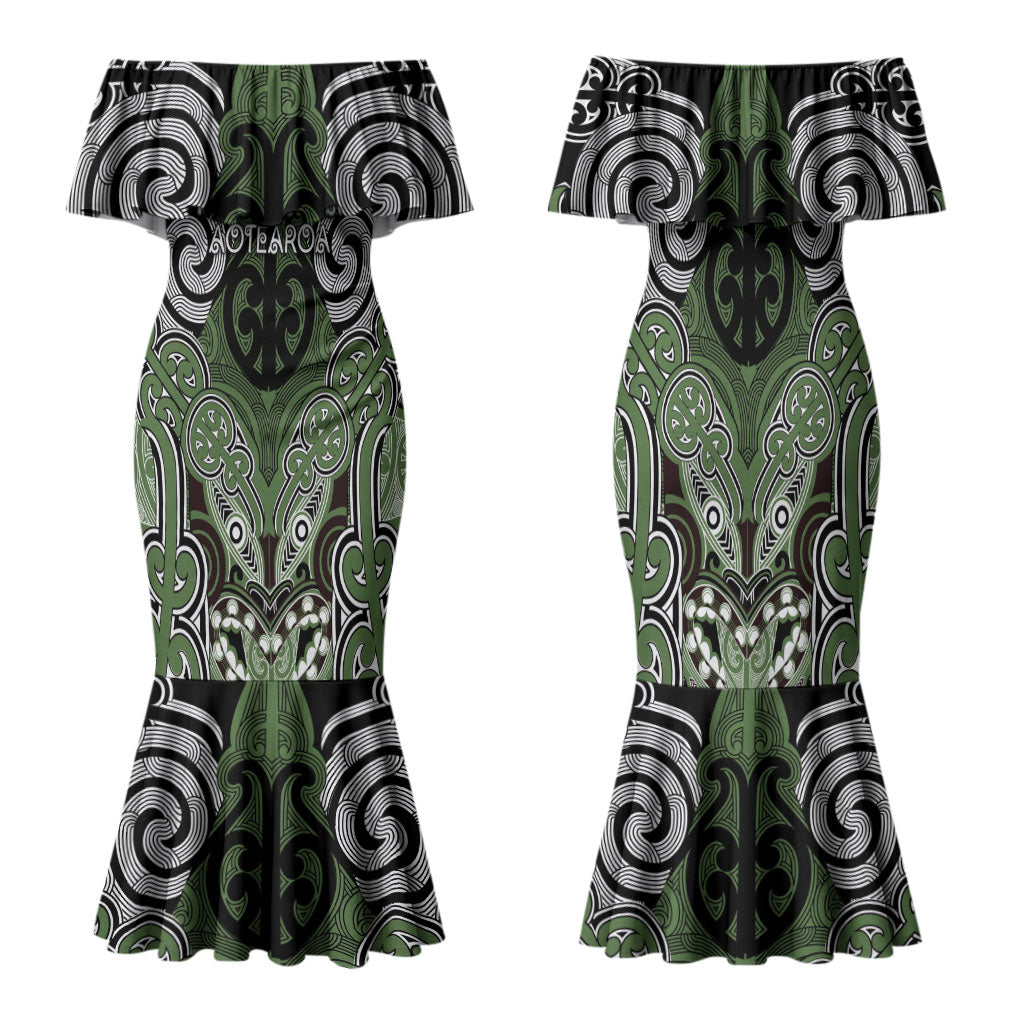 Aotearoa Iwi Ngati Awa Personalised Family Matching Mermaid Dress and Hawaiian Shirt Maori Kowhaiwhai Pattern