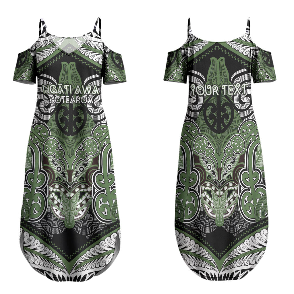 Aotearoa Iwi Ngati Awa Personalised Family Matching Summer Maxi Dress and Hawaiian Shirt Maori Kowhaiwhai Pattern