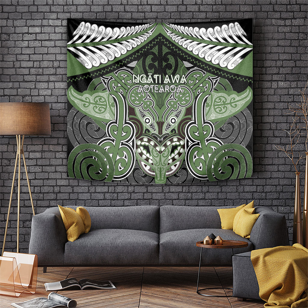 Aotearoa Iwi Ngati Awa Tapestry Maori Kowhaiwhai Pattern LT19 Green - Polynesian Pride