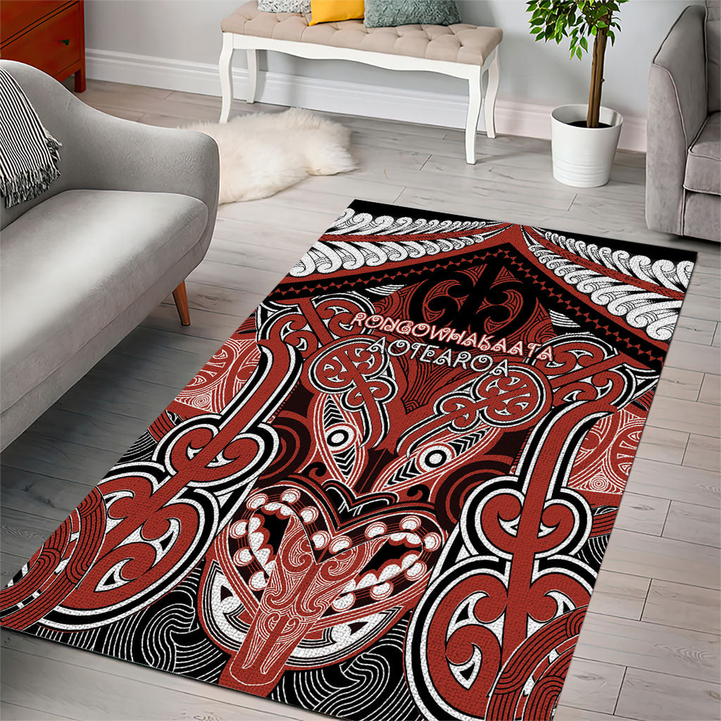Aotearoa Iwi Rongowhakaata Area Rug Maori Kowhaiwhai Pattern