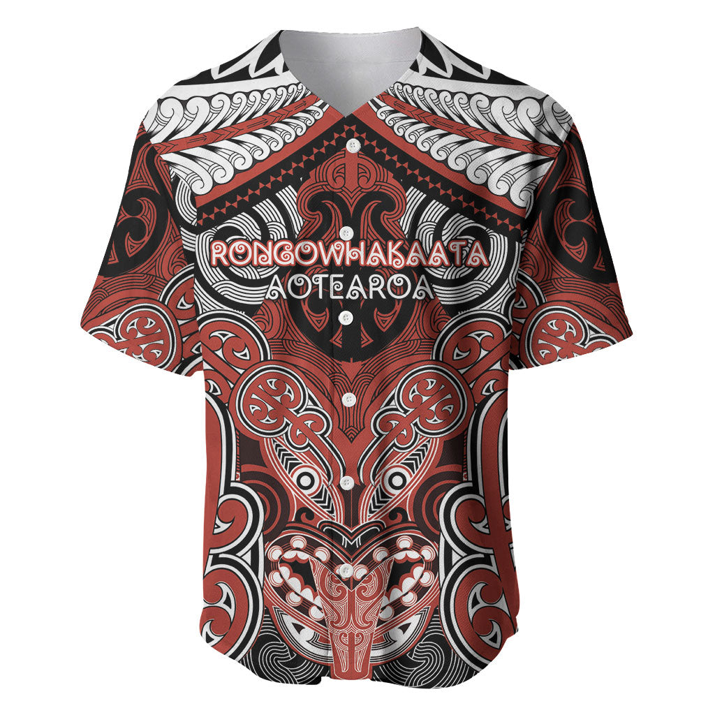 Aotearoa Iwi Rongowhakaata Personalised Baseball Jersey Maori Kowhaiwhai Pattern