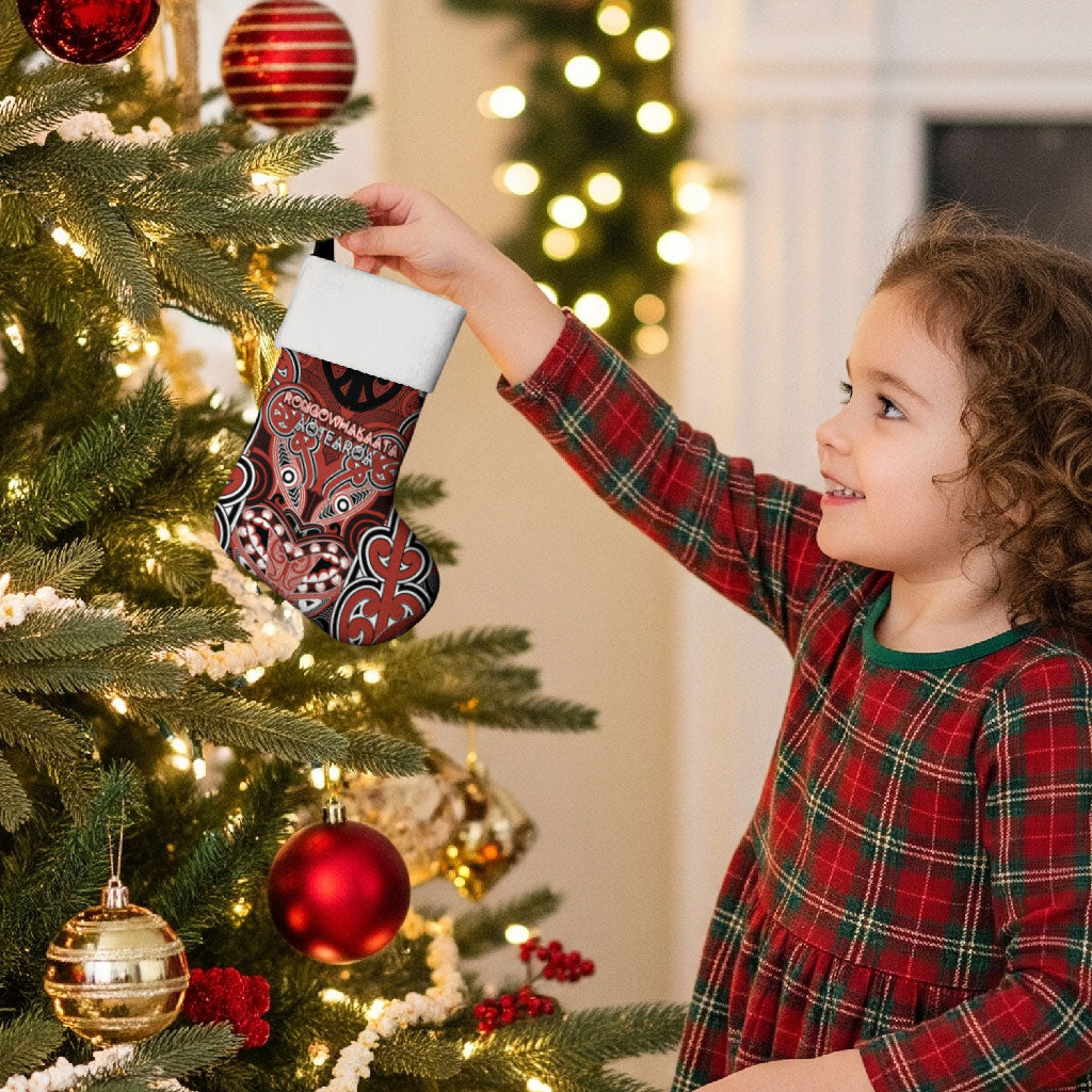 Aotearoa Iwi Rongowhakaata Personalised Christmas Stocking Maori Kowhaiwhai Pattern