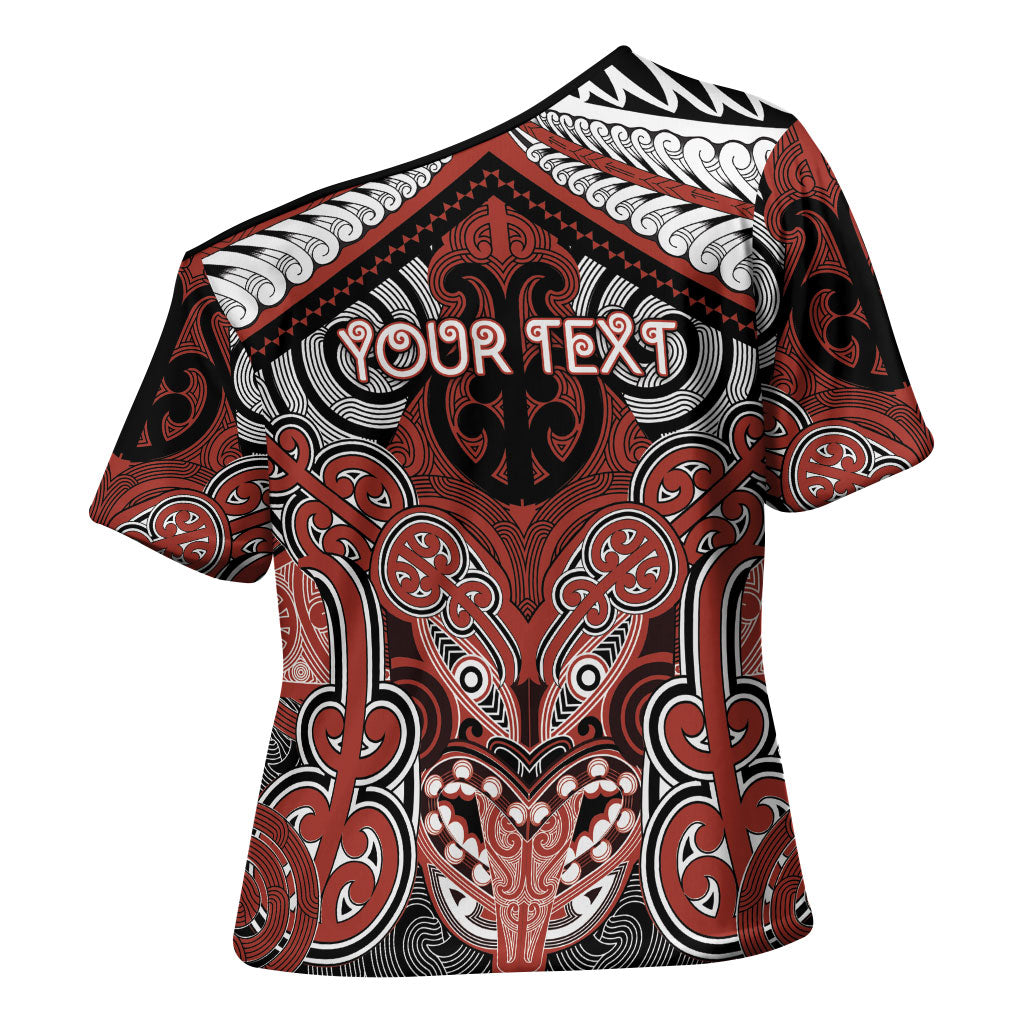Aotearoa Iwi Rongowhakaata Personalised Cross Shoulder Shirt Maori Kowhaiwhai Pattern