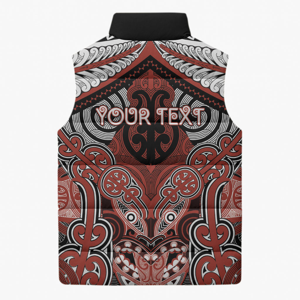 Aotearoa Iwi Rongowhakaata Personalised Sleeveless Puffer Jacket Maori Kowhaiwhai Pattern