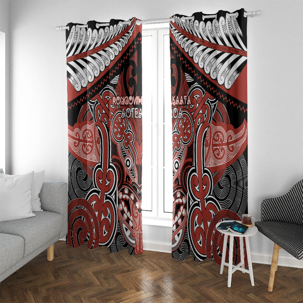Aotearoa Iwi Rongowhakaata Window Curtain Maori Kowhaiwhai Pattern