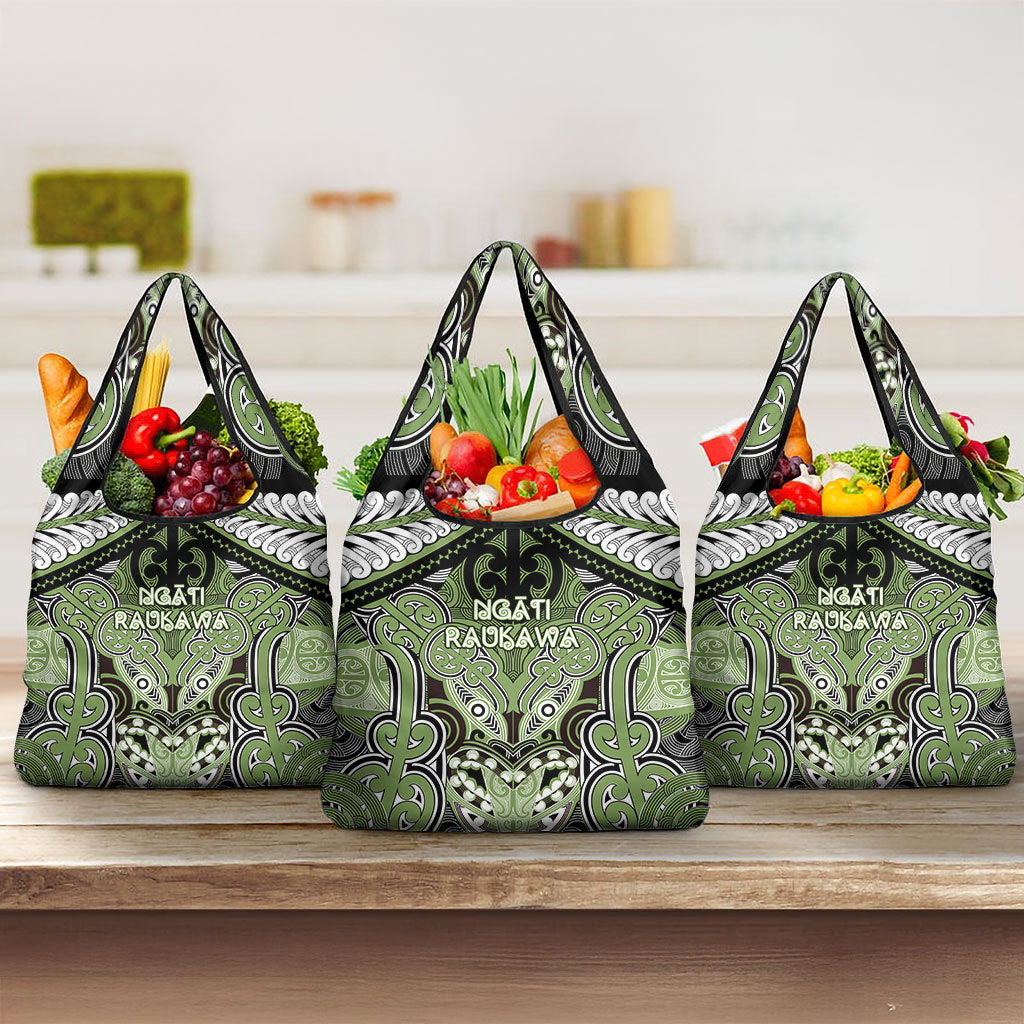 Aotearoa Iwi Ngati Raukawa Grocery Bag Maori Kowhaiwhai Pattern