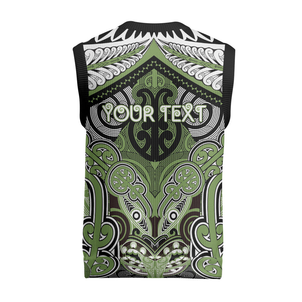 Aotearoa Iwi Ngati Raukawa Personalised Christmas Knitted V-Neck Vest Maori Kowhaiwhai Pattern