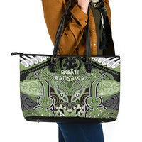 Aotearoa Iwi Ngati Raukawa Leather Tote Bag Maori Kowhaiwhai Pattern