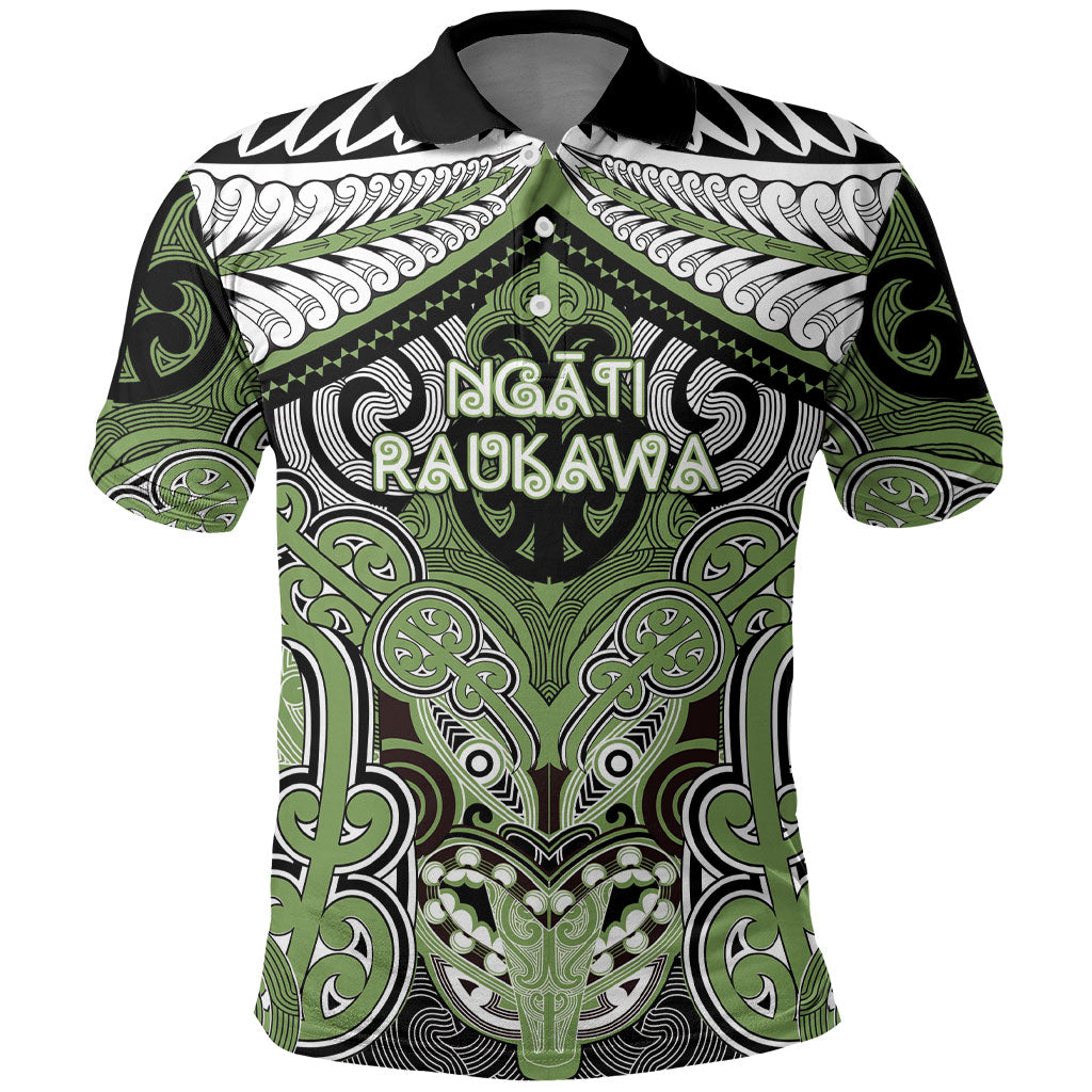 Aotearoa Iwi Ngati Raukawa Personalised Polo Shirt Maori Kowhaiwhai Pattern LT19 Green - Polynesian Pride