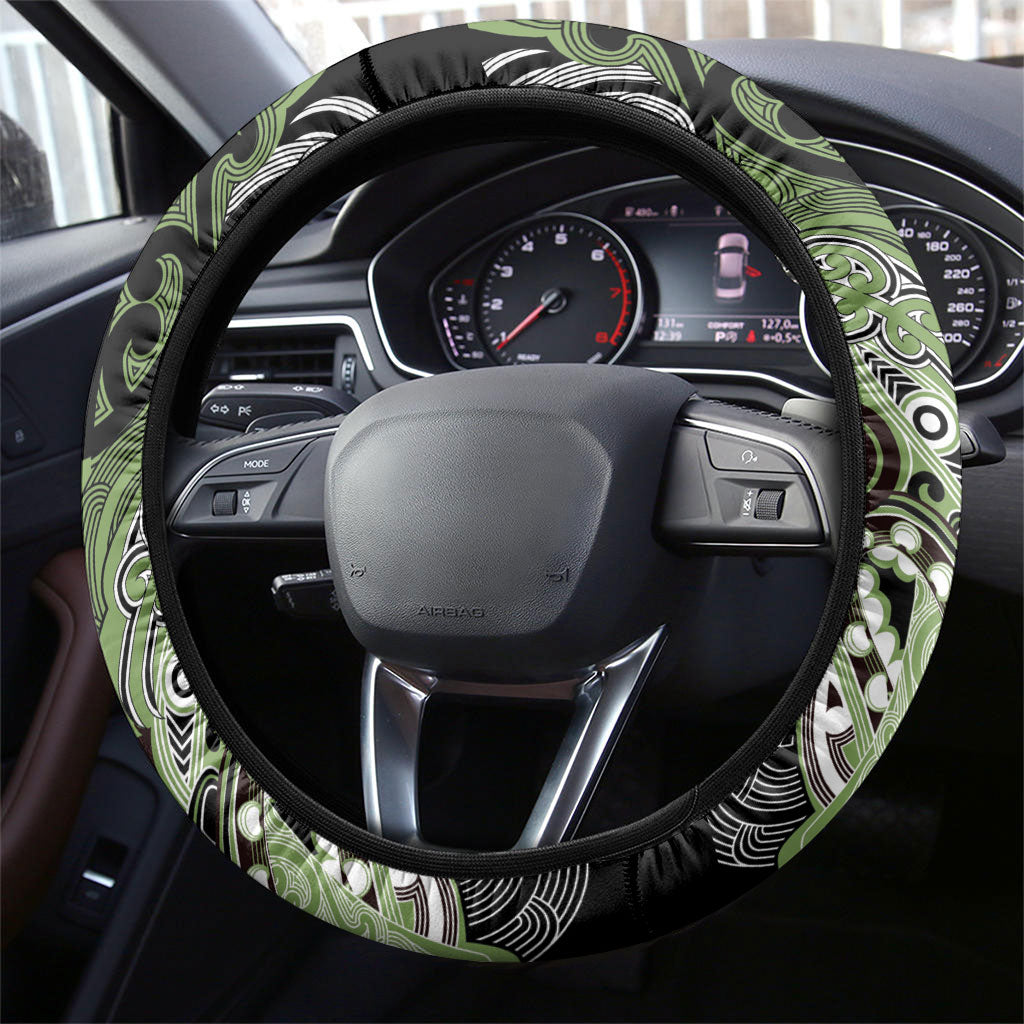 Aotearoa Iwi Ngati Raukawa Steering Wheel Cover Maori Kowhaiwhai Pattern