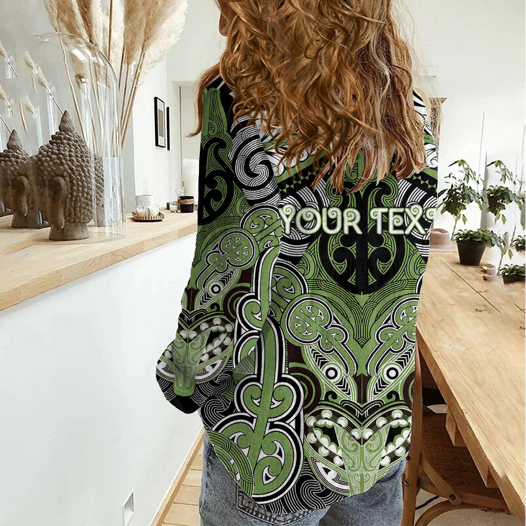 Aotearoa Iwi Ngati Raukawa Personalised Women Casual Shirt Maori Kowhaiwhai Pattern