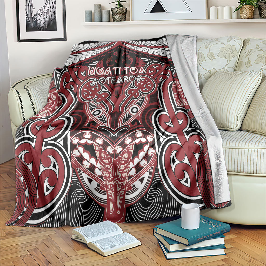 Aotearoa Iwi Ngati Toa Blanket Maori Kowhaiwhai Pattern LT19 Red - Polynesian Pride