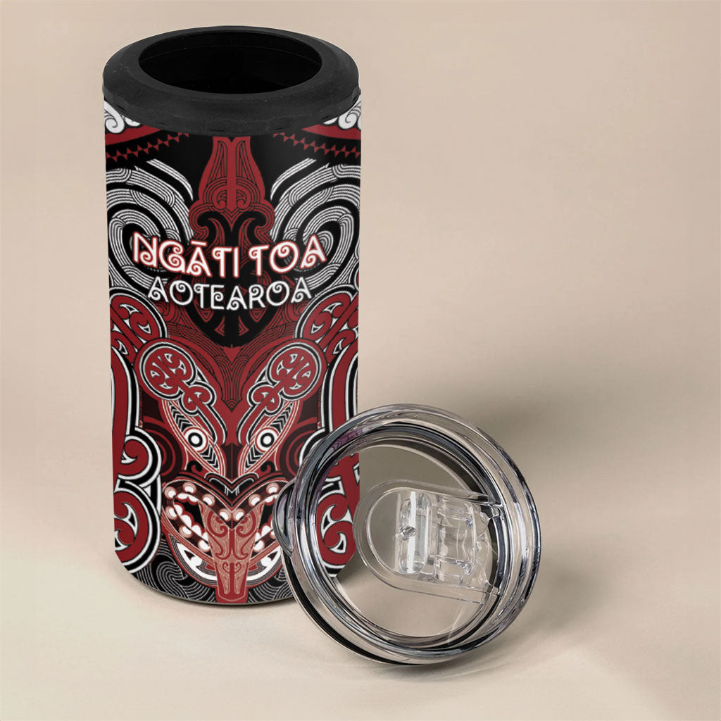 Aotearoa Iwi Ngati Toa Personalised 4 in 1 Can Cooler Tumbler Maori Kowhaiwhai Pattern