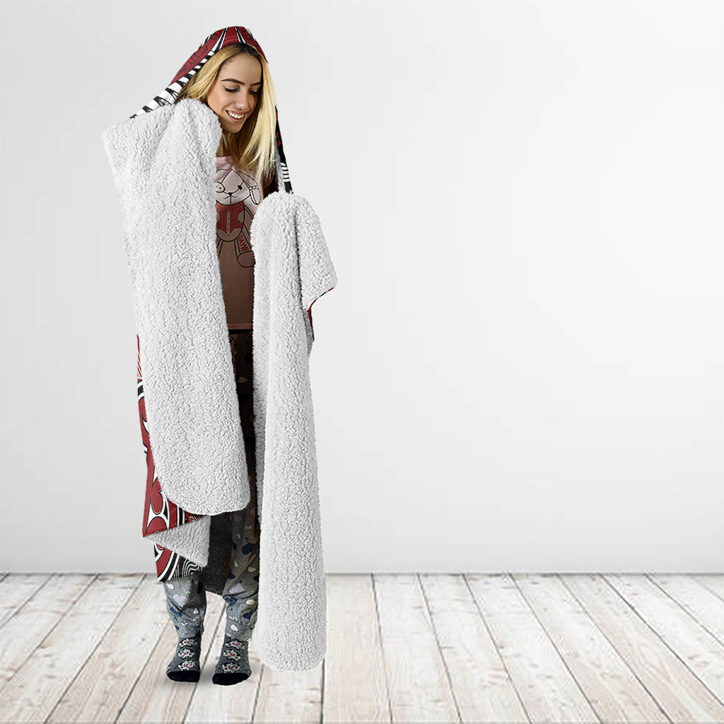 Aotearoa Iwi Ngati Toa Hooded Blanket Maori Kowhaiwhai Pattern