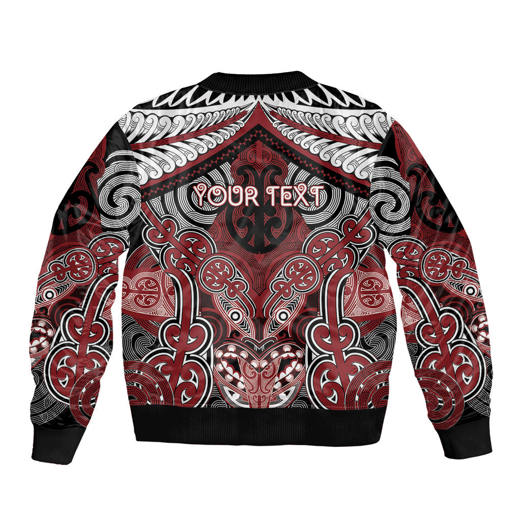 Aotearoa Iwi Ngati Toa Personalised Sleeve Zip Bomber Jacket Maori Kowhaiwhai Pattern