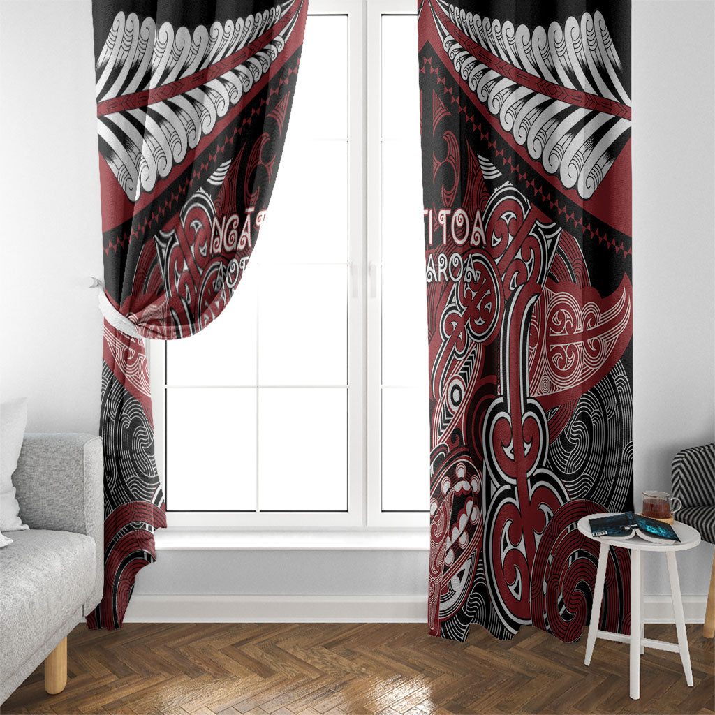 Aotearoa Iwi Ngati Toa Window Curtain Maori Kowhaiwhai Pattern