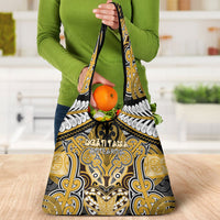 Aotearoa Iwi Ngati Tama Grocery Bag Maori Kowhaiwhai Pattern