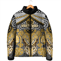 Aotearoa Iwi Ngati Tama Personalised Padded Jacket Maori Kowhaiwhai Pattern