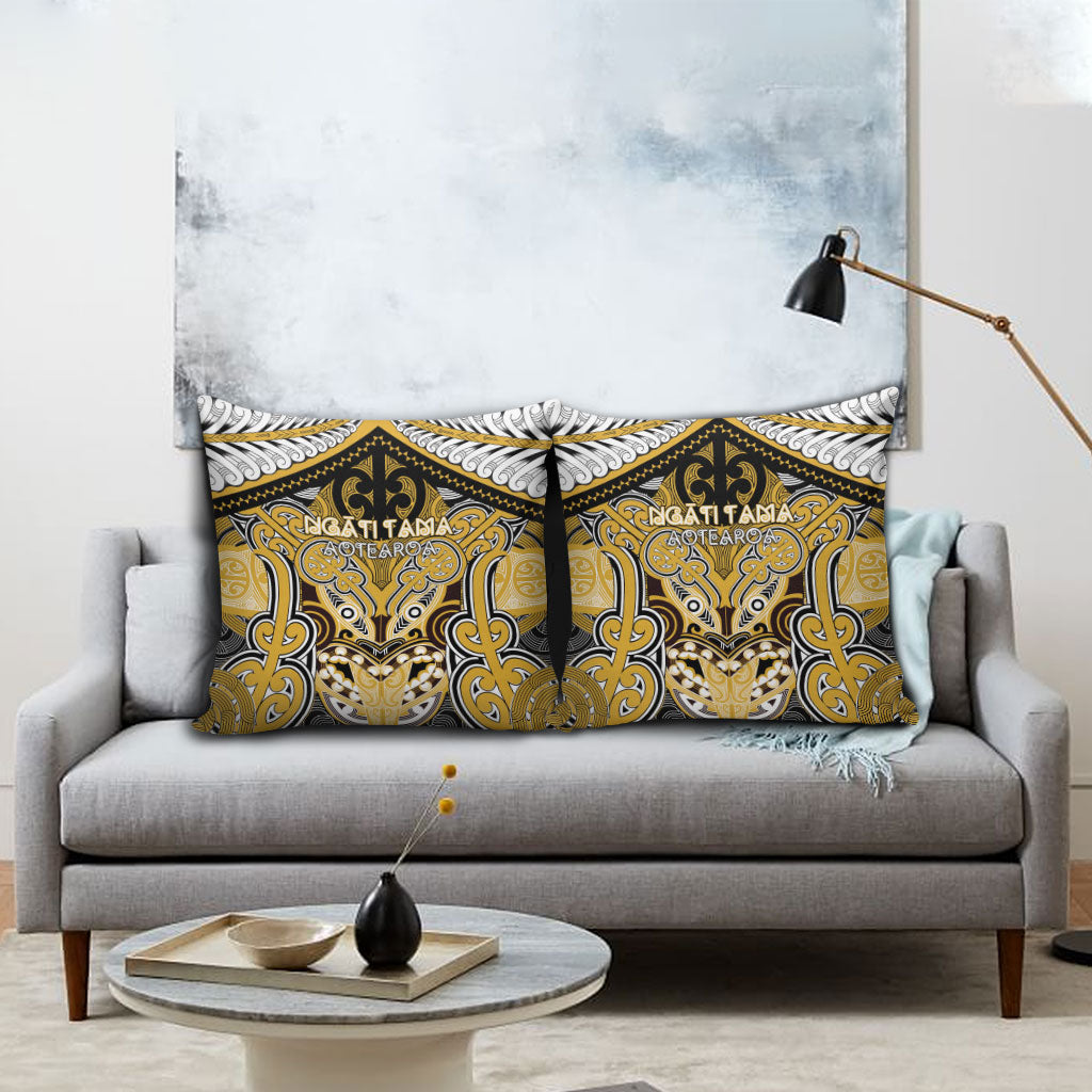 Aotearoa Iwi Ngati Tama Pillow Cover Maori Kowhaiwhai Pattern