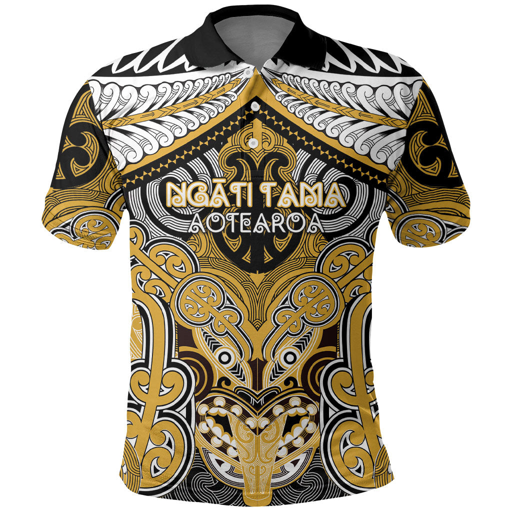Aotearoa Iwi Ngati Tama Personalised Polo Shirt Maori Kowhaiwhai Pattern LT19 Yellow - Polynesian Pride