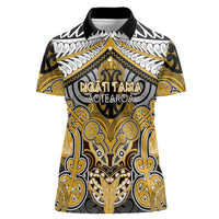 Aotearoa Iwi Ngati Tama Personalised Women Polo Shirt Maori Kowhaiwhai Pattern