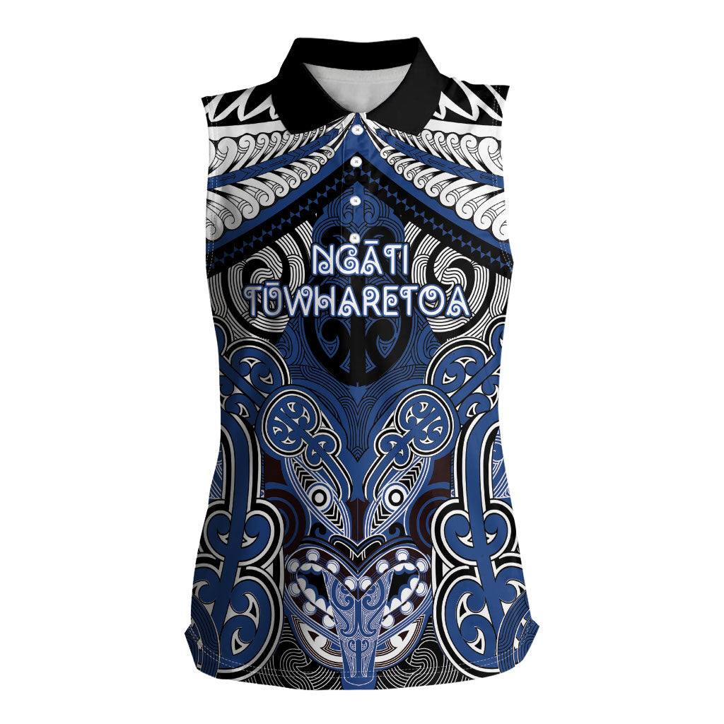 Aotearoa Iwi Ngati Tuwharetoa Personalised Women Sleeveless Polo Shirt Maori Kowhaiwhai Pattern