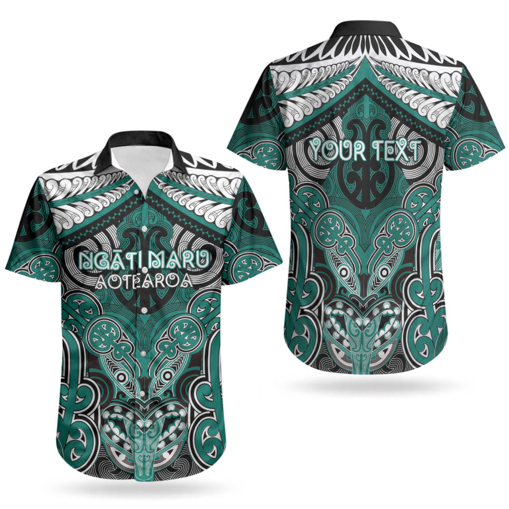 Aotearoa Iwi Ngati Maru Personalised Couples Matching Off Shoulder Maxi Dress and Hawaiian Shirt Maori Kowhaiwhai Pattern