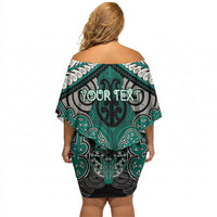 Aotearoa Iwi Ngati Maru Personalised Off Shoulder Short Dress Maori Kowhaiwhai Pattern
