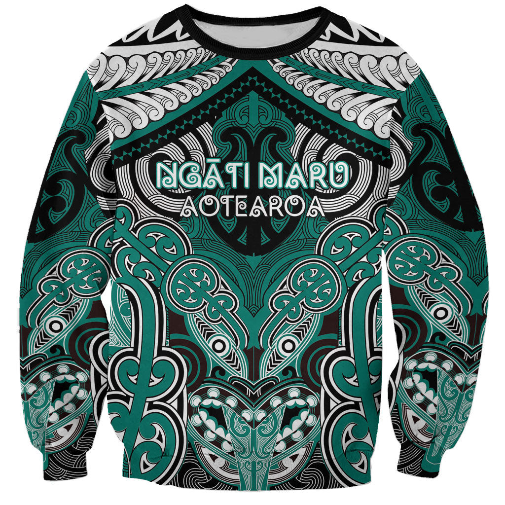 Aotearoa Iwi Ngati Maru Personalised Sweatshirt Maori Kowhaiwhai Pattern