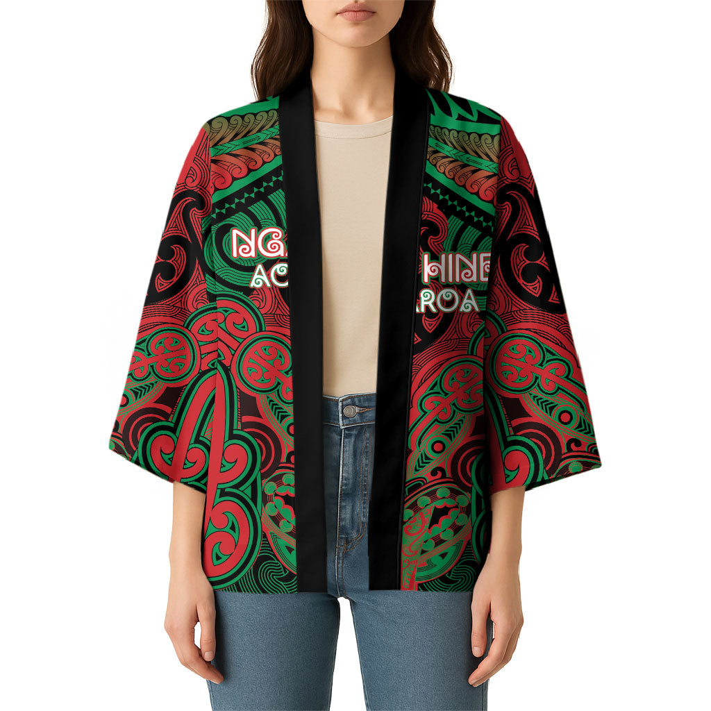 Aotearoa Iwi Ngati Hine Personalised Kimono Maori Kowhaiwhai Pattern