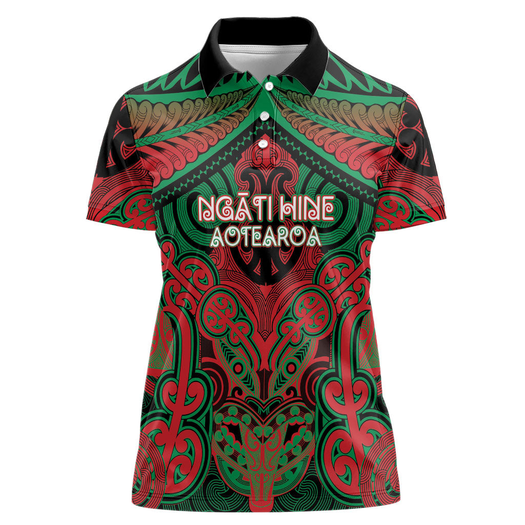 Aotearoa Iwi Ngati Hine Personalised Women Polo Shirt Maori Kowhaiwhai Pattern