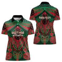 Aotearoa Iwi Ngati Hine Personalised Women Polo Shirt Maori Kowhaiwhai Pattern
