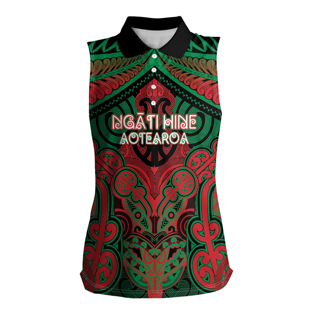 Aotearoa Iwi Ngati Hine Personalised Women Sleeveless Polo Shirt Maori Kowhaiwhai Pattern