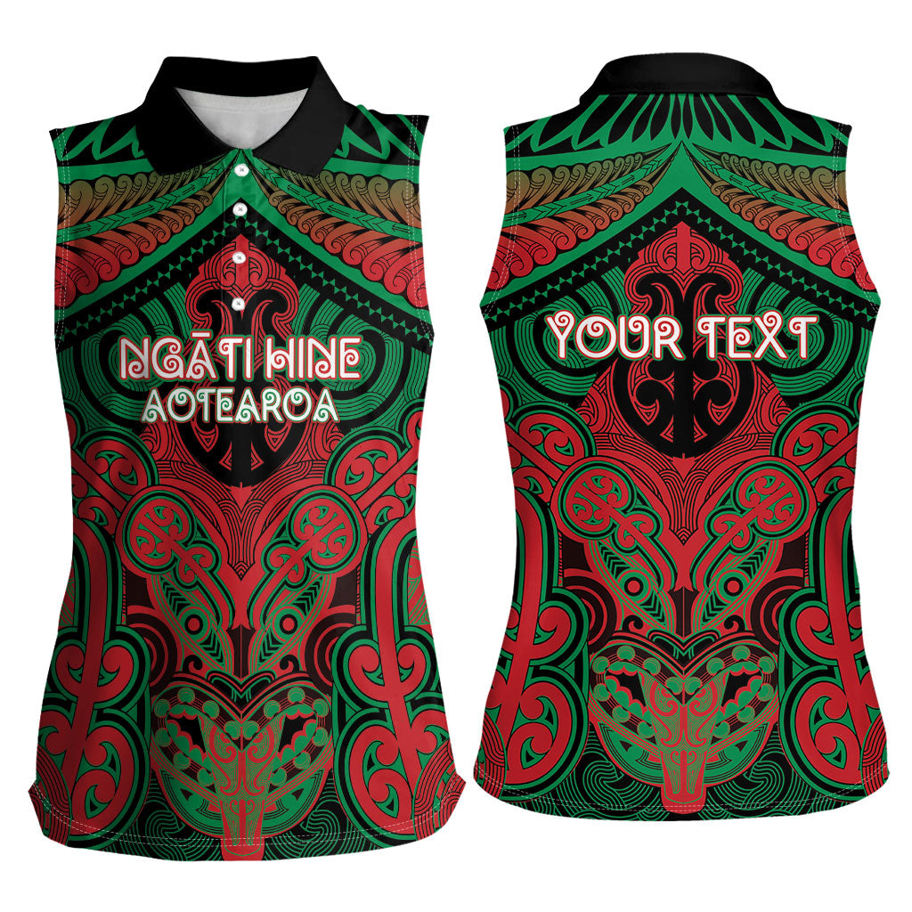 Aotearoa Iwi Ngati Hine Personalised Women Sleeveless Polo Shirt Maori Kowhaiwhai Pattern