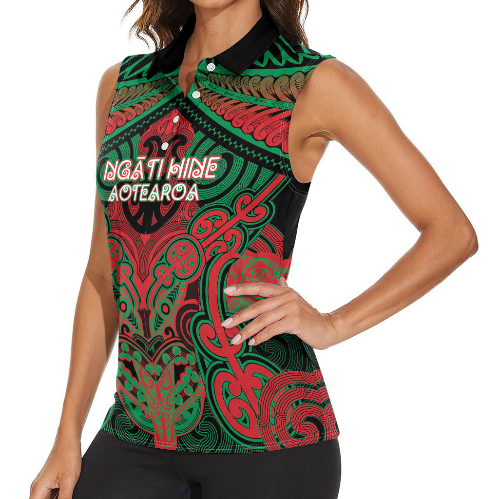 Aotearoa Iwi Ngati Hine Personalised Women Sleeveless Polo Shirt Maori Kowhaiwhai Pattern