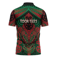 Aotearoa Iwi Ngati Hine Personalised Zipper Polo Shirt Maori Kowhaiwhai Pattern